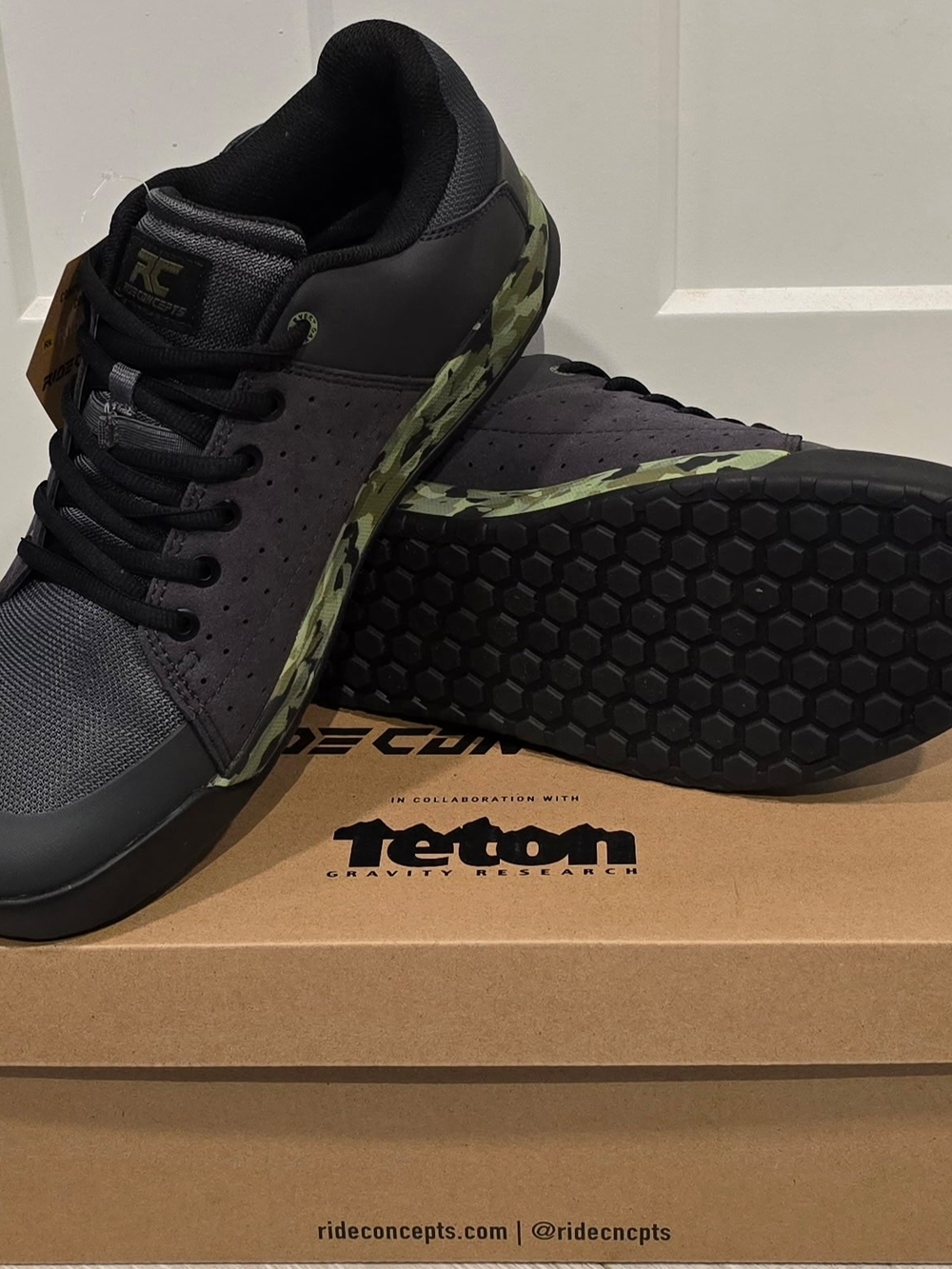 Ride Concepts Men's Black Camouflage-Trim MTB Shoes